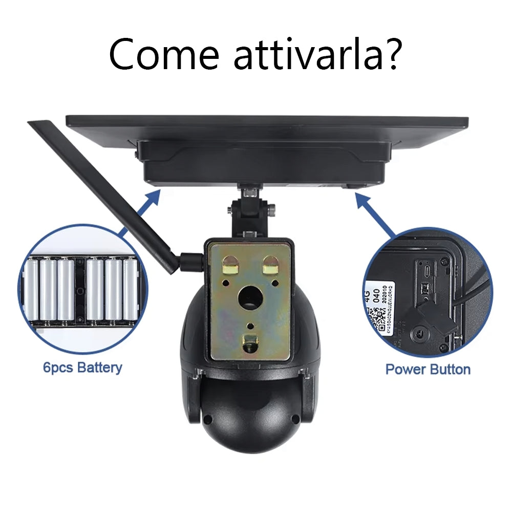 Telecamera Solare WiFi 1080P HD Visione Notturna Colori Sensore PIR Wireless