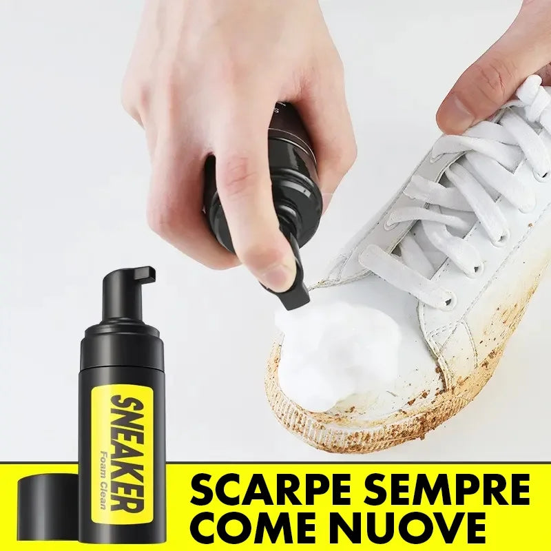 Shoes Cleaner Schiuma e Spray Protettivo Universale per Sneakers, Pelle, Tela e Tessuti