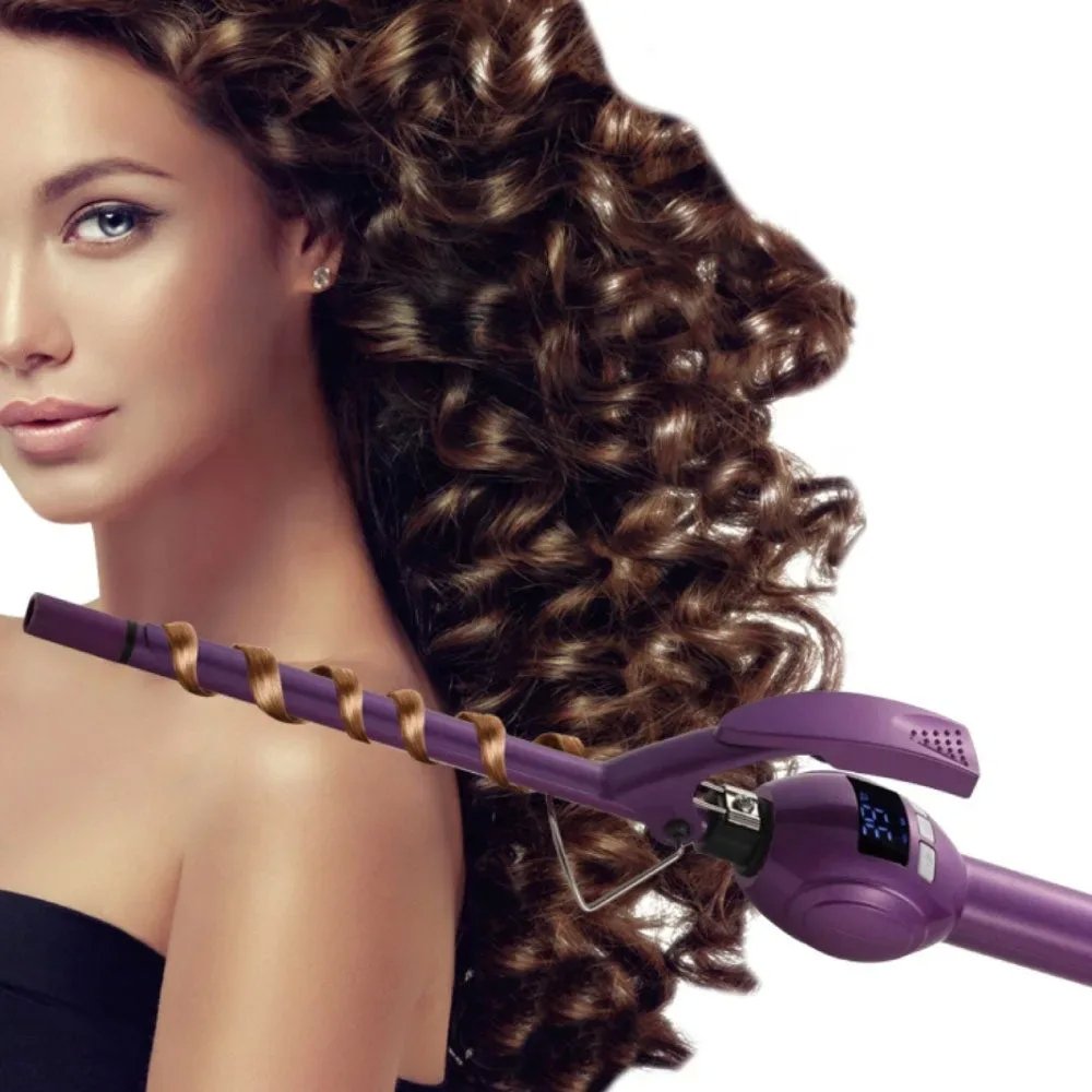 Ferro Arricciacapelli Afro Professionale 9mm con Display LCD e Rivestimento in Ceramica