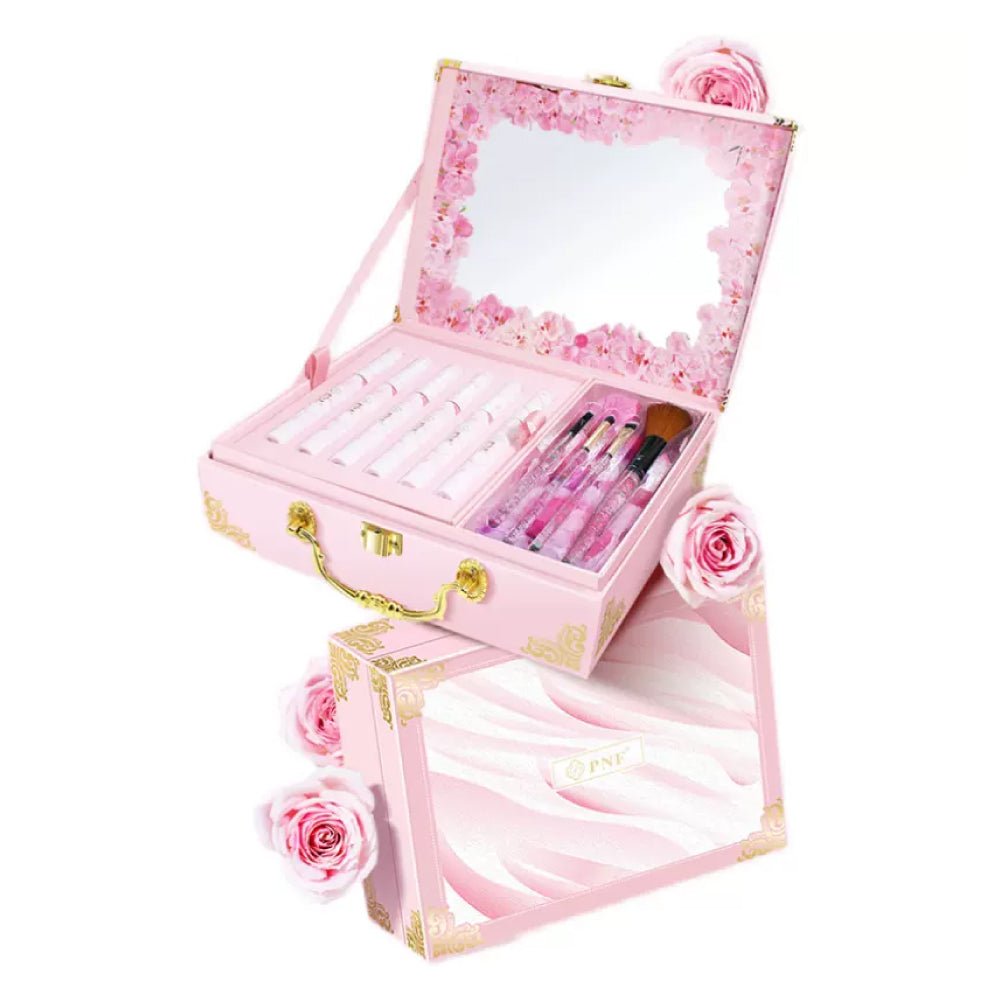 Box Bellezza Make-Up Kit Completo con 13 Accessori e Specchio Interno