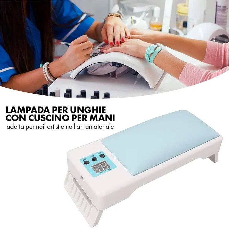 Lampada UV LED Professionale 120W per Unghie con Cuscino e Design Pieghevole