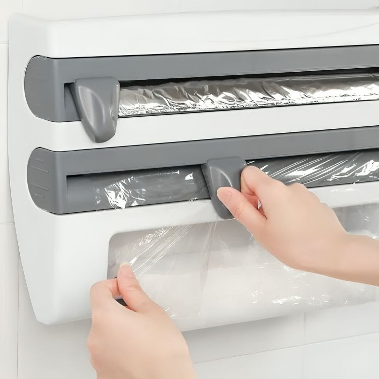 Supporto da Parete 4 in 1 per Cucina con Taglierina Integrata