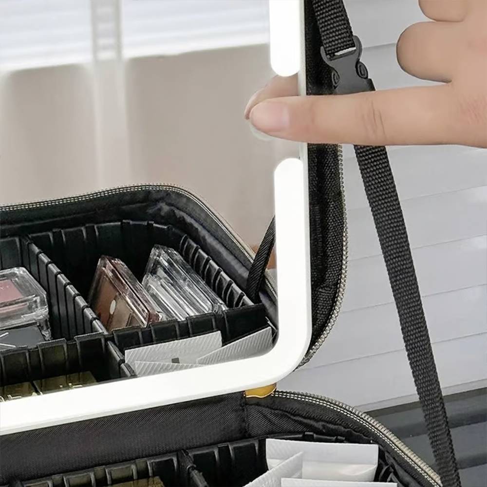 Beauty Case Make-Up con Specchio LED e Luce Regolabile