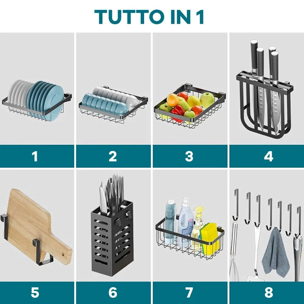 Scolapiatti da Cucina a 2 Livelli Salvaspazio