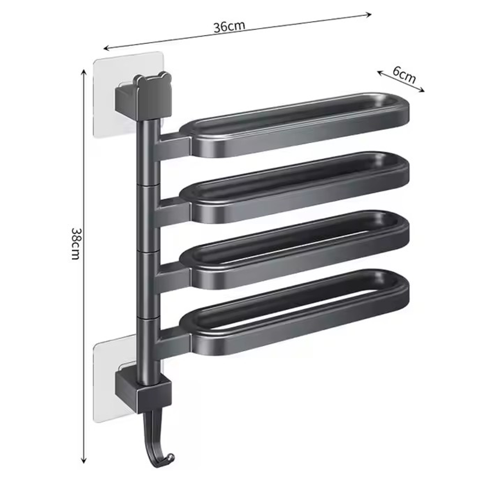 Portasciugamani Multiuso da Parete Senza Fori in ABS Impermeabile