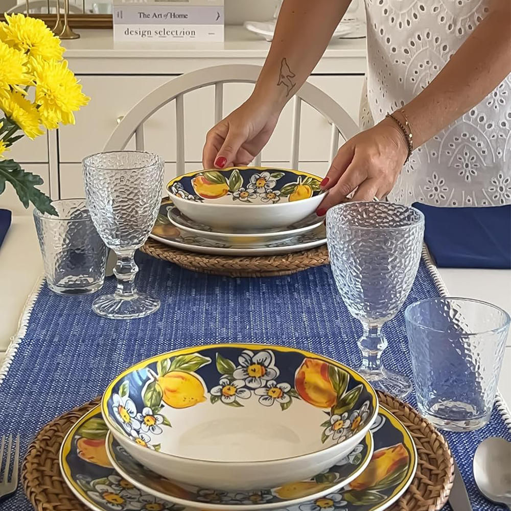 Set 12 Bicchieri Eleganti in Vetro con Calici e Tumbler
