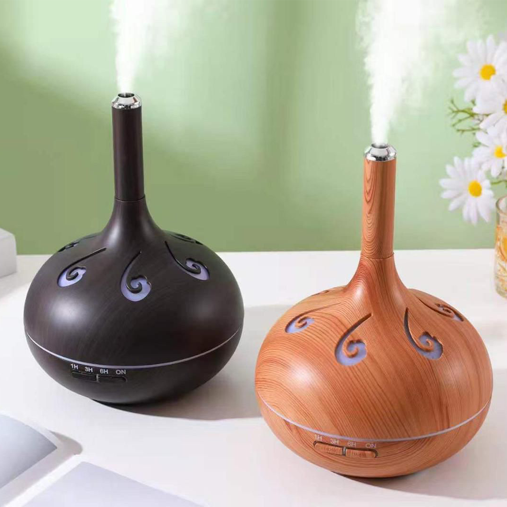 Diffusore di Aromi a Ultrasuoni con Design in Legno e LED