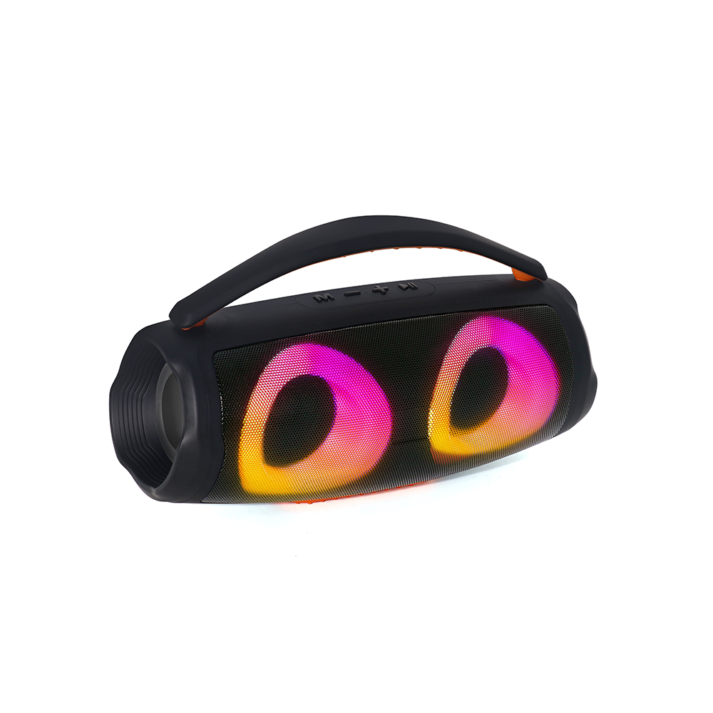 Cassa Bluetooth Portatile con Manico, Luci LED RGB, Suono Stereo con Bassi Potenti