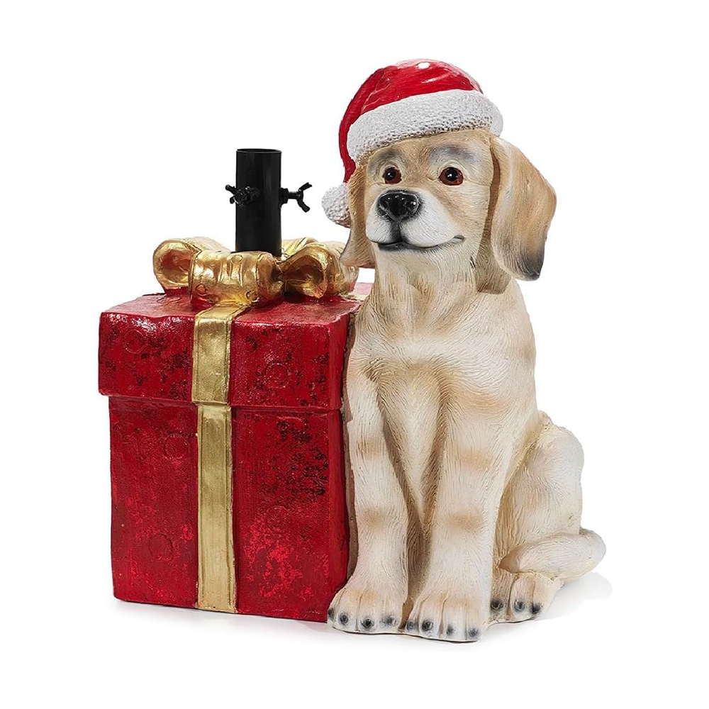 Base Albero Natale Cane Pacco Regalo