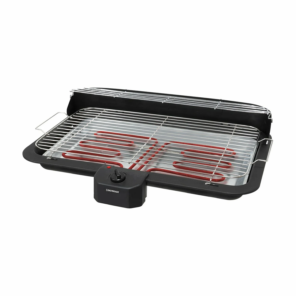 Barbecue Elettrico 2200W 2 in 1 con Griglia Removibile e Termostato – Uso da Tavolo o con Stand