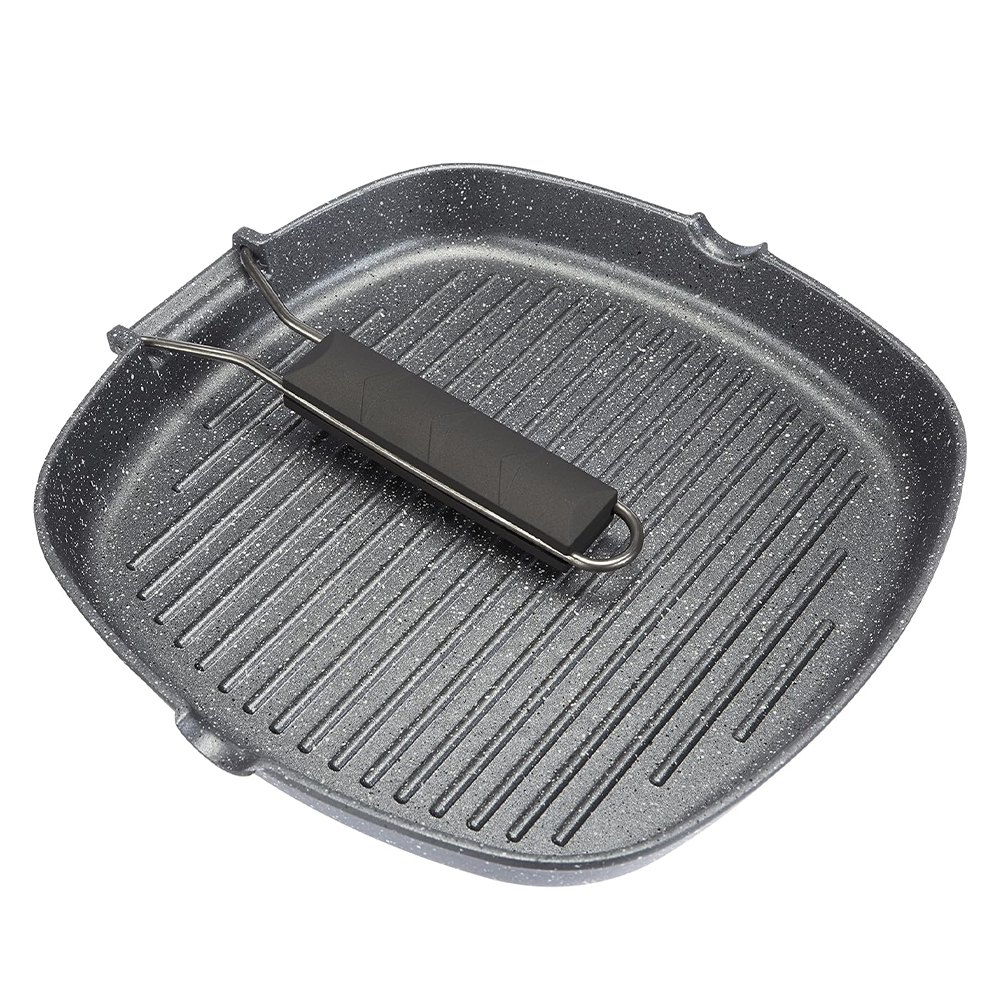 Bistecchiera Grill Pieghevole in Alluminio con Manico Salvaspazio