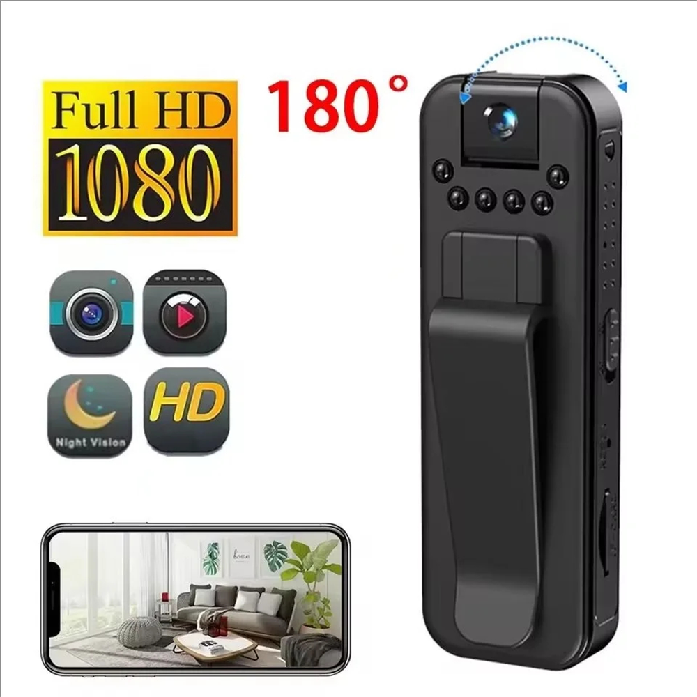 Videocamera Indossabile Mini Body Camera HD con Angolo Rotante