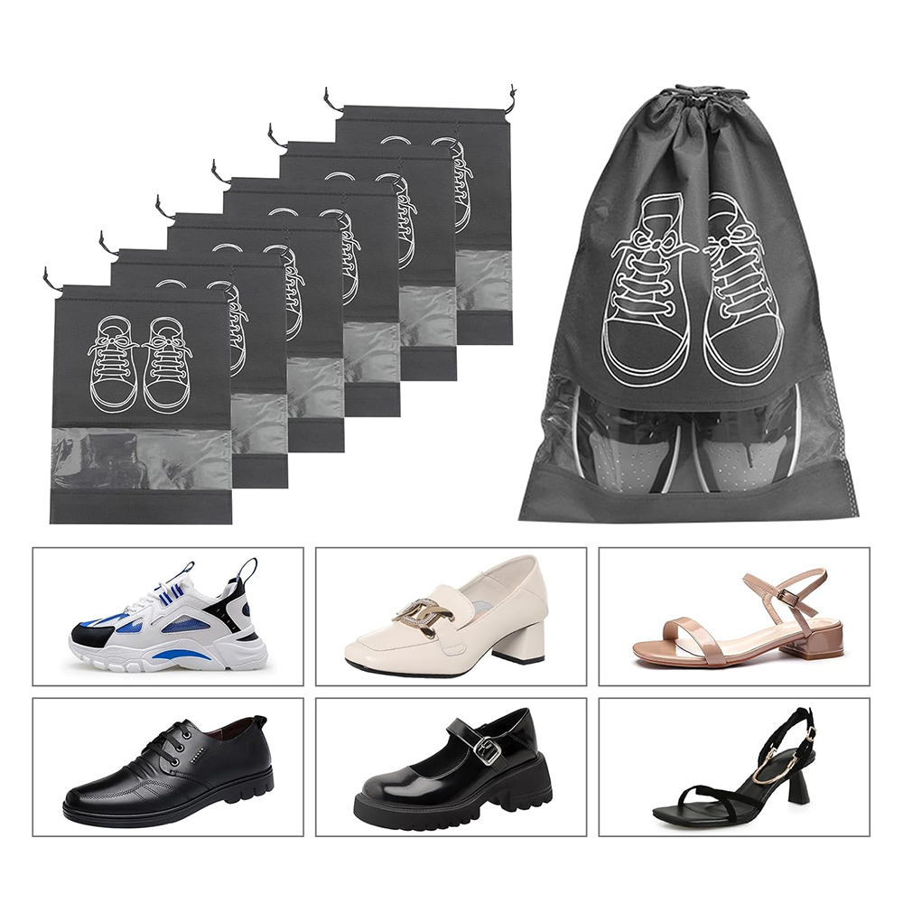 Sacchetti Scarpe da Viaggio Antipolvere con Finestra Trasparente