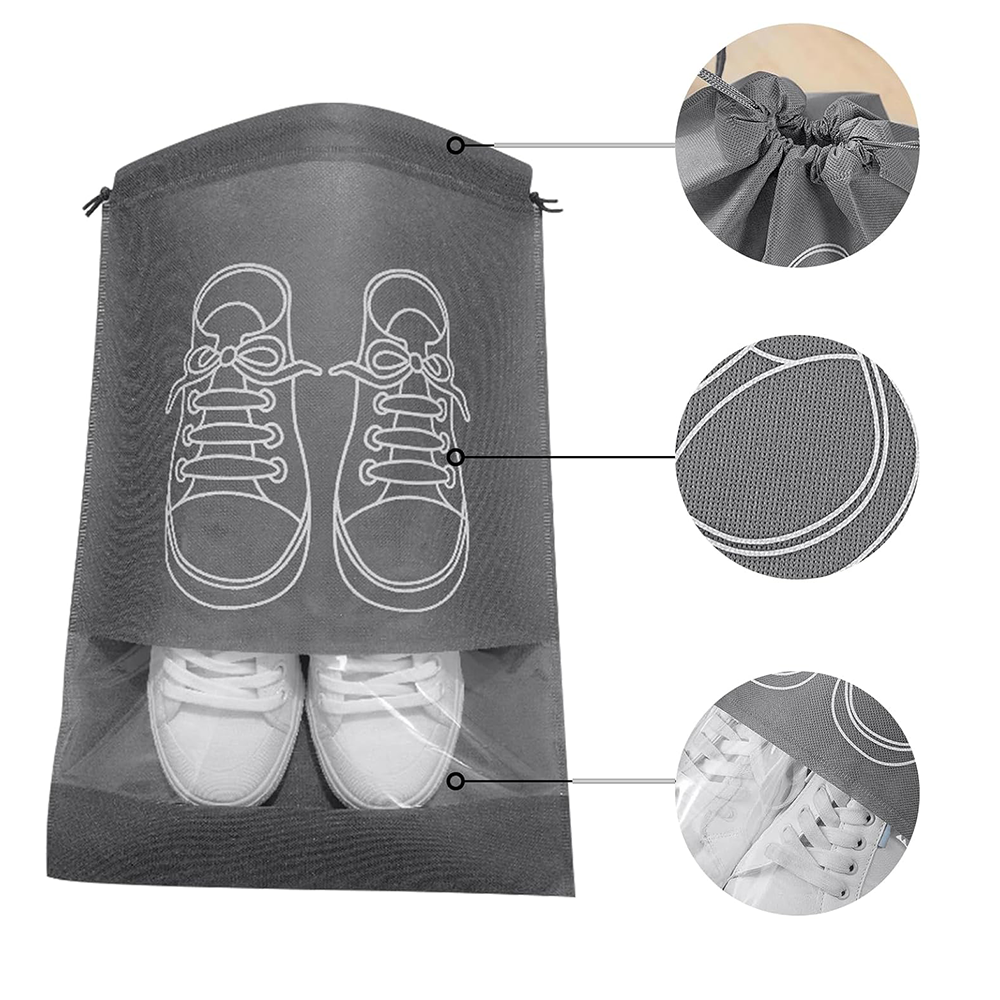 Sacchetti Scarpe da Viaggio Antipolvere con Finestra Trasparente