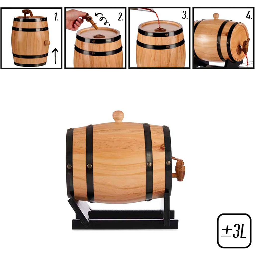 Botte in Legno 3 Litri con Rubinetto