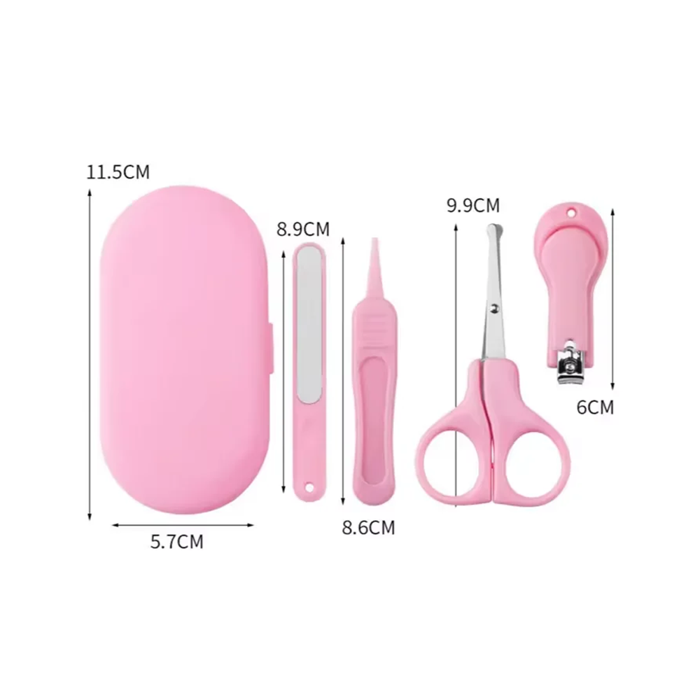 Cura Unghie Neonato 4in1 – Forbicine Sicure, Lima, Pinzetta e Tagliaunghie Neonati
