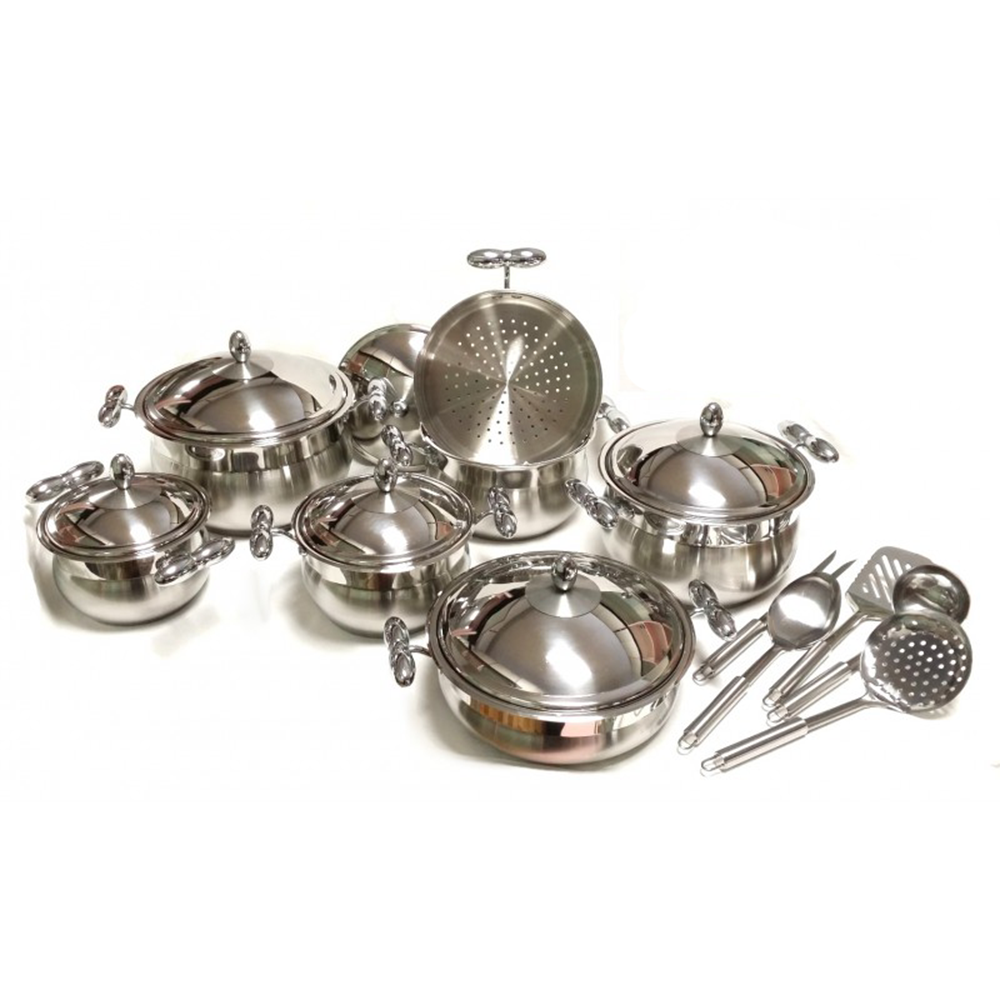 Batteria da Cucina 18 Pezzi Acciaio Inox – Set Professionale