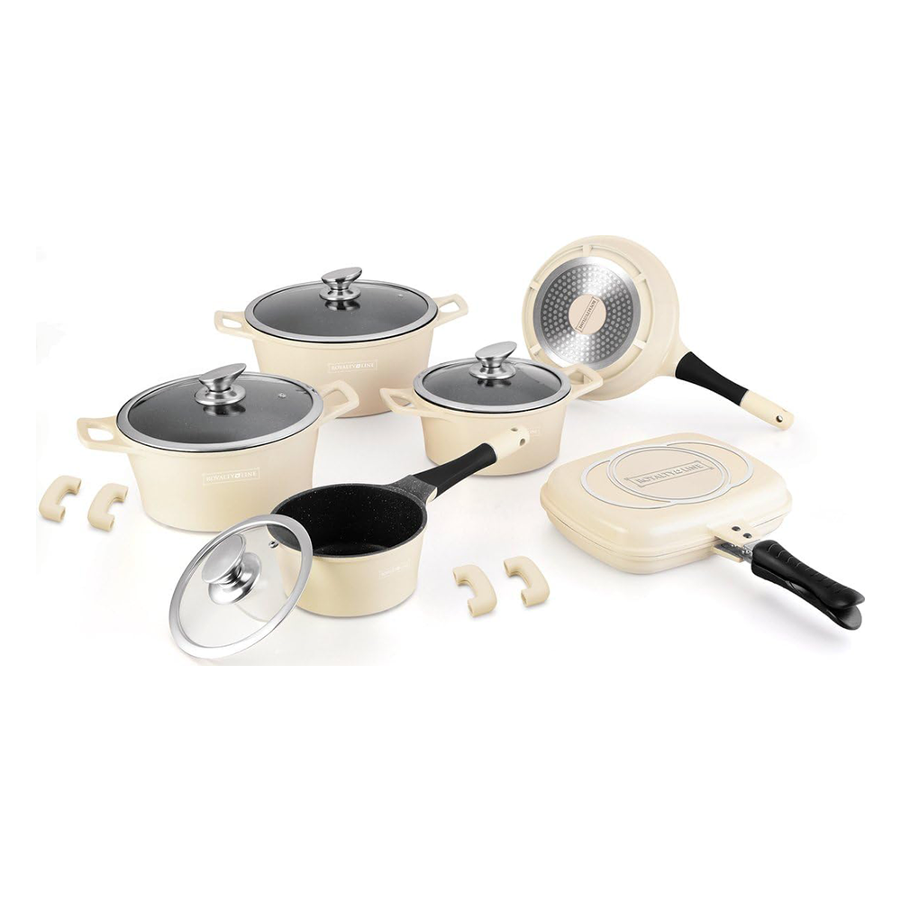Batteria Pentole 15 Pezzi Pietra Lavica – Set Professionale con Rivestimento Antiaderente