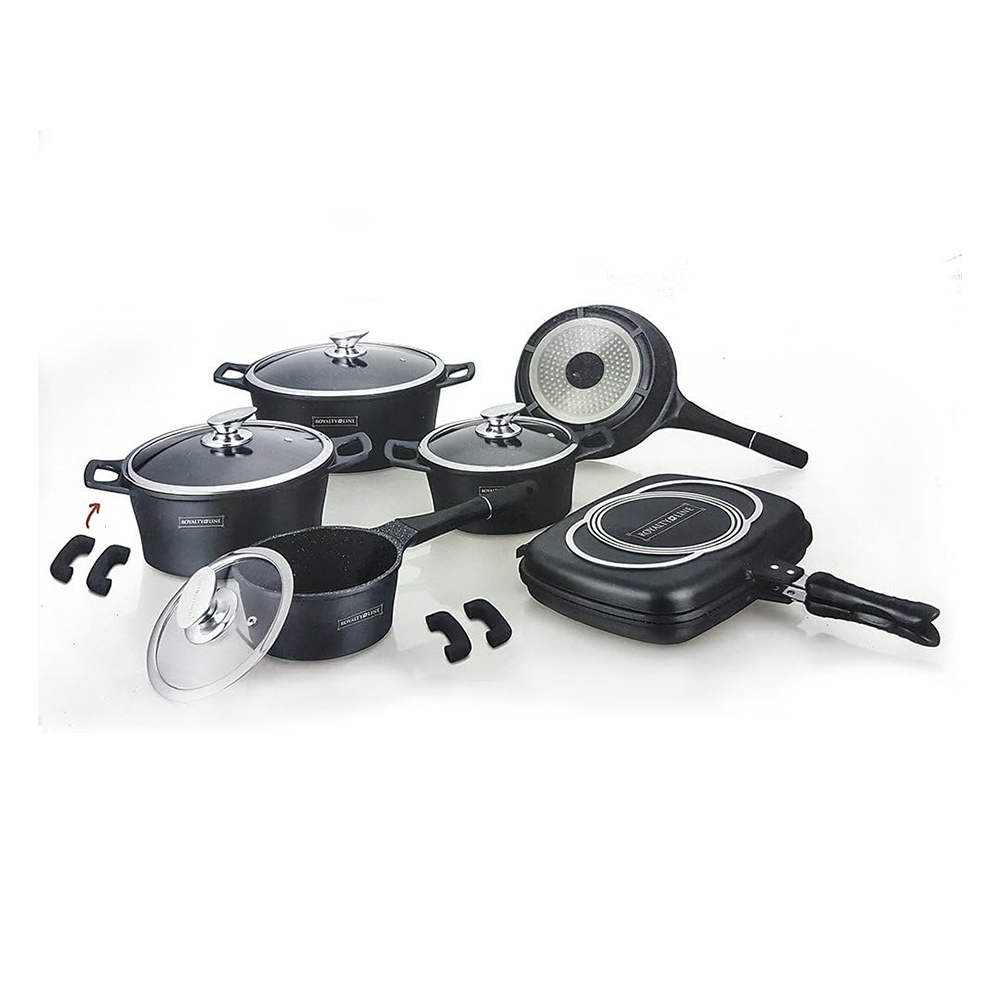 Batteria Pentole 15 Pezzi Pietra Lavica – Set Professionale con Rivestimento Antiaderente