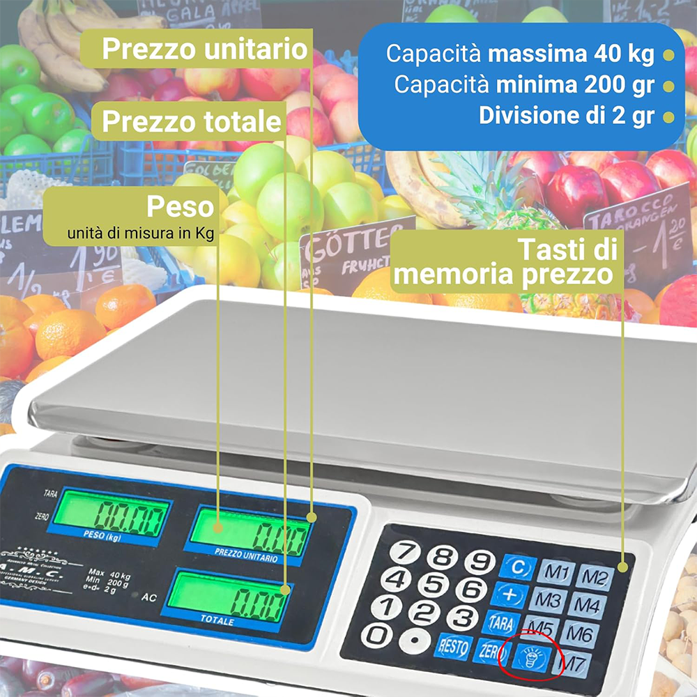 Bilancia Elettronica Professionale Pro Scale 40kg