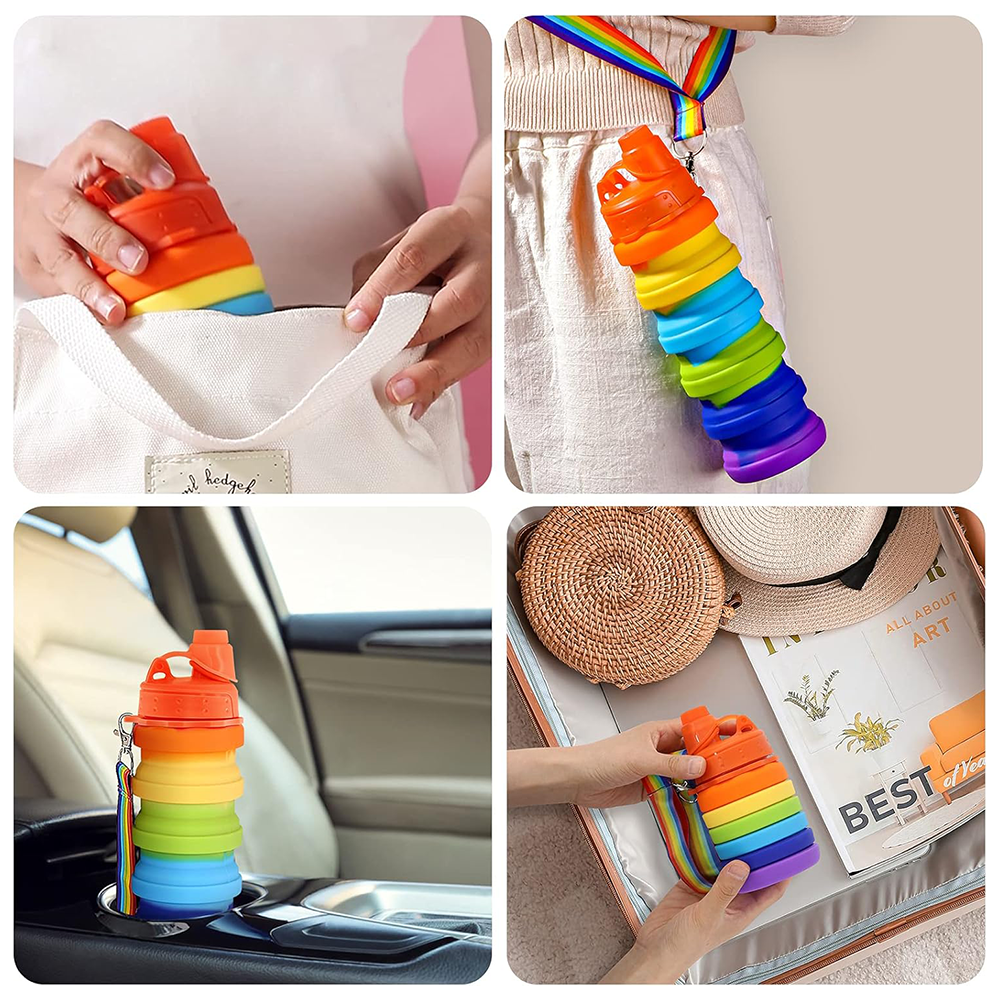 Borraccia Pieghevole Silicone Multicolore 500ml