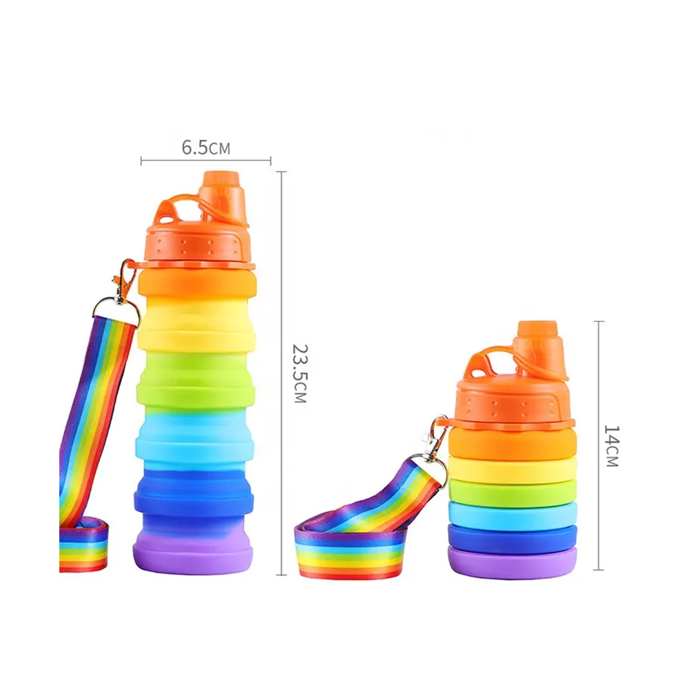 Borraccia Pieghevole Silicone Multicolore 500ml