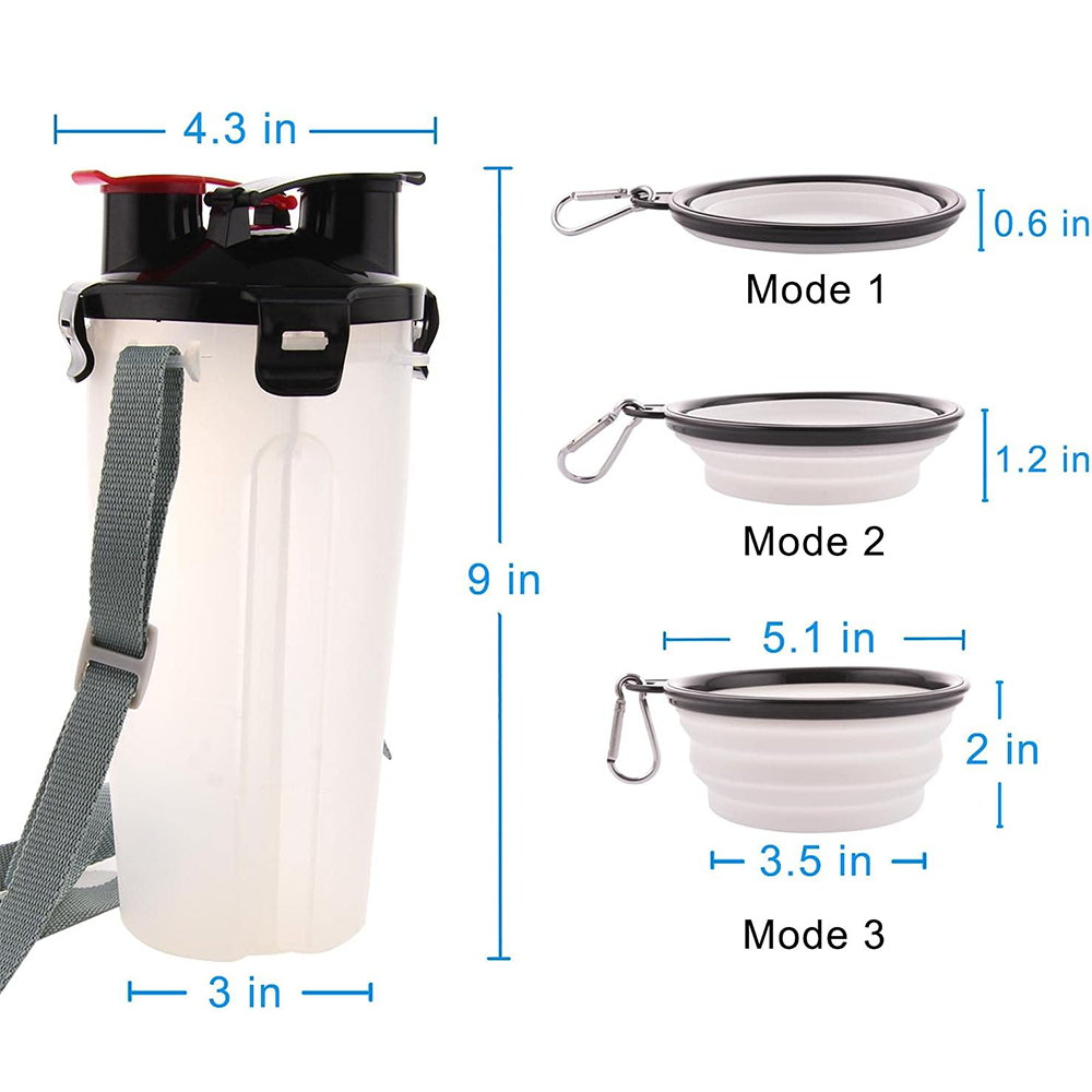 Borraccia Cibo Acqua Cane 3 in 1 Compatta