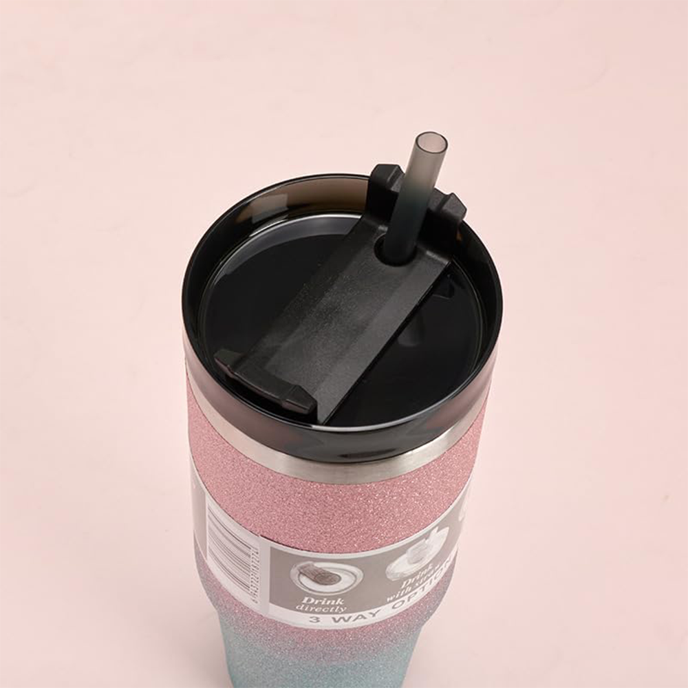 ThermoSip - Borraccia Termica 900ml con Cannuccia in Acciaio Inox