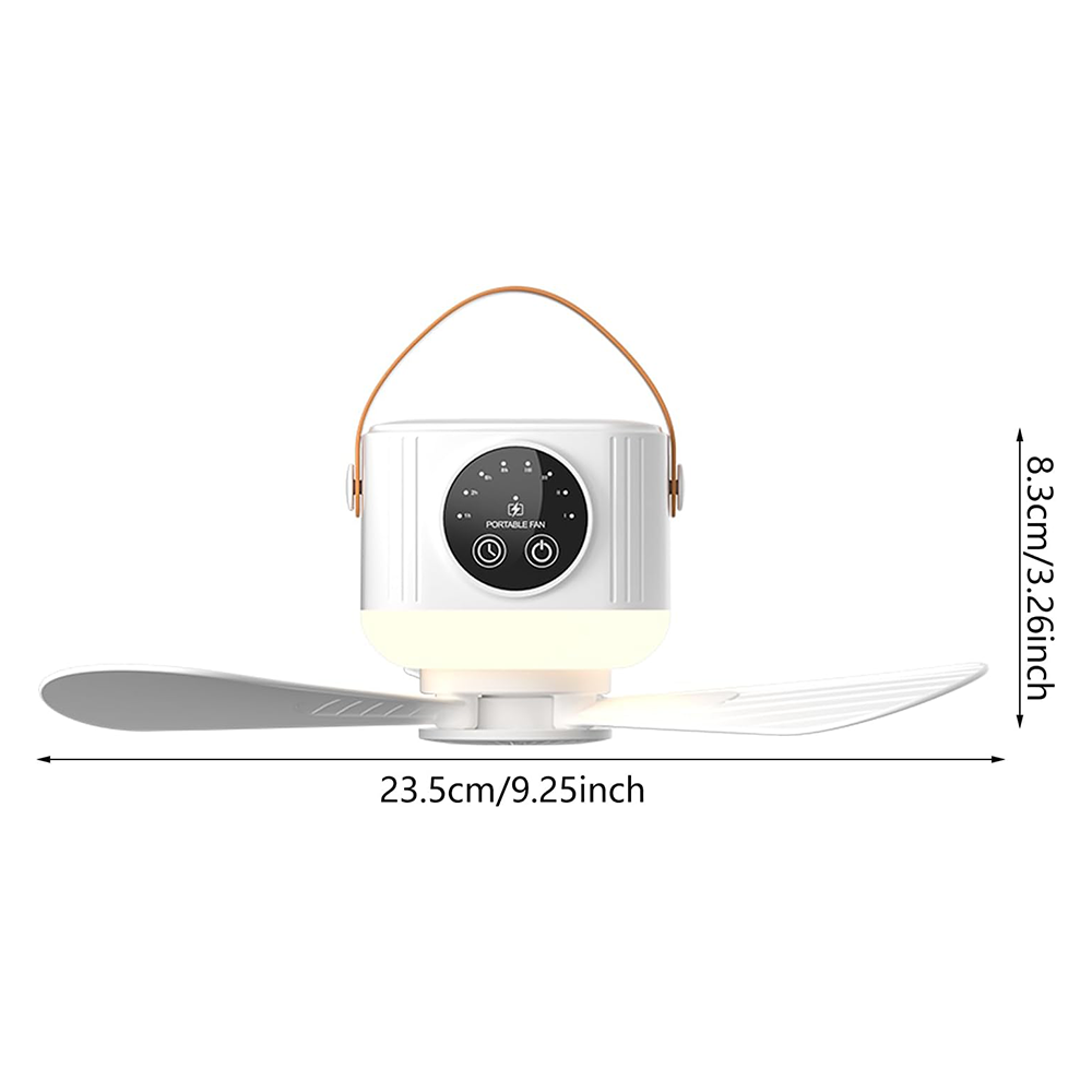 Ventilatore Portatile da Campeggio e Luce LED
