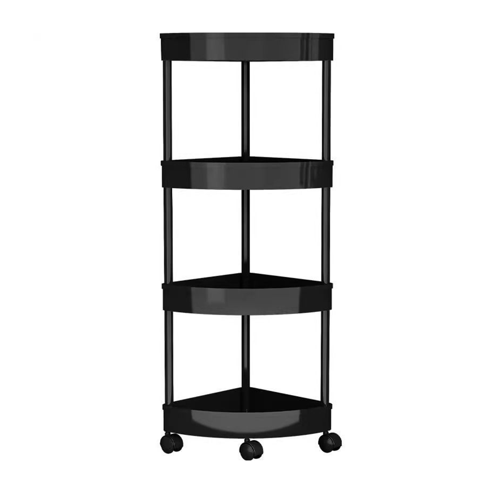 Carrello Angolare 4 Ripiani con Ruote Girevoli