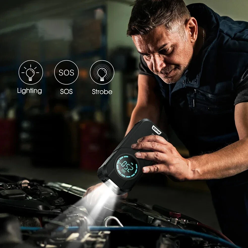 Avviatore Emergenza Auto con Compressore Portatile