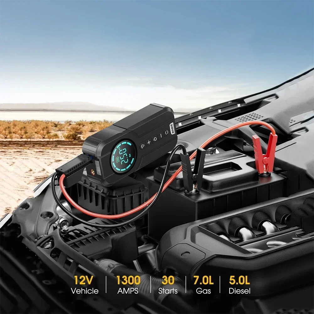 Avviatore Emergenza Auto con Compressore Portatile