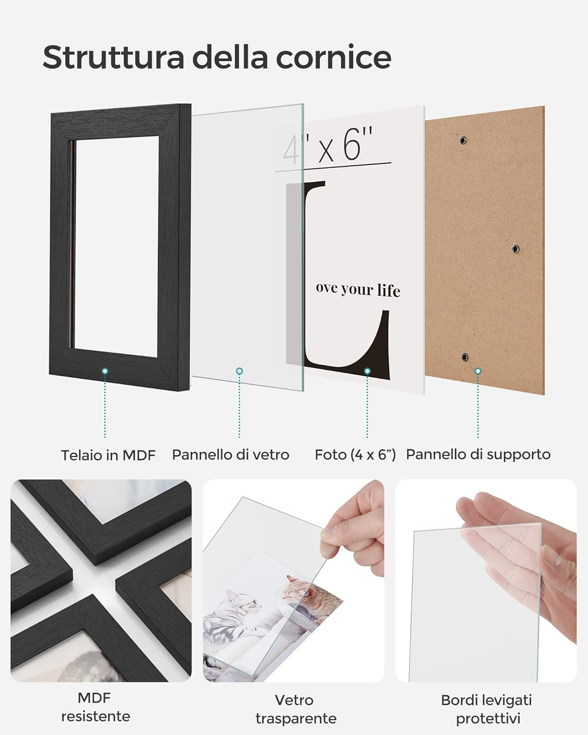 Cornice Collage Moderna Multipla 9 Foto Decorativa 3D