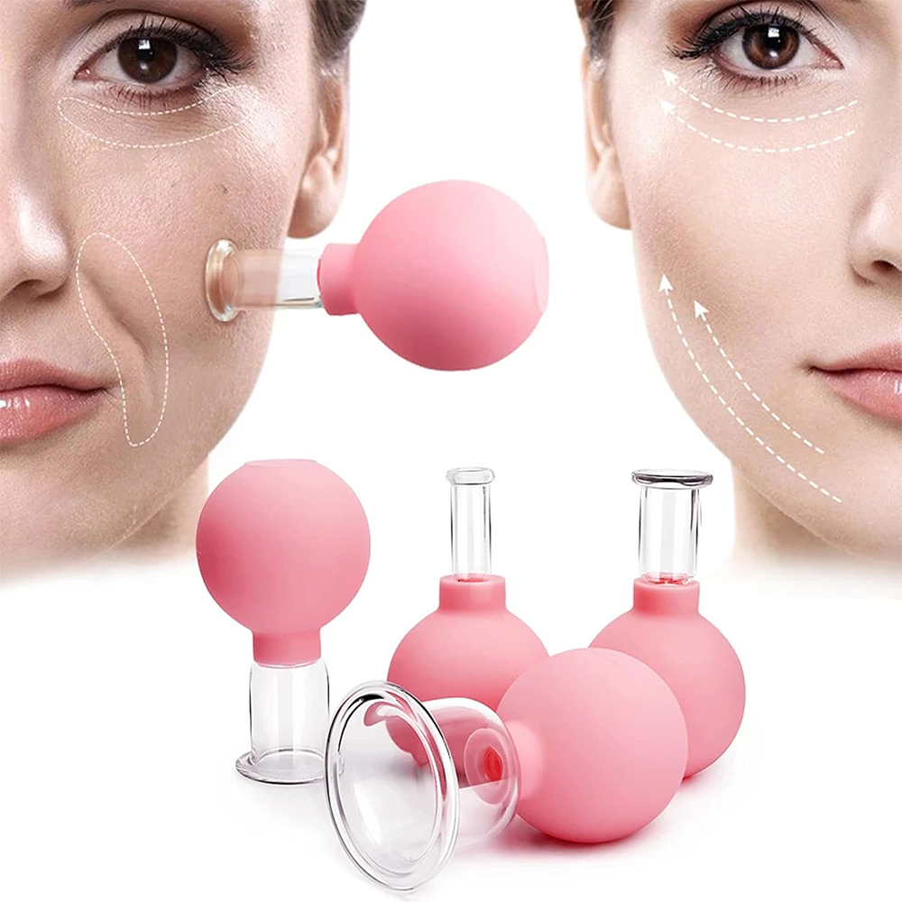 Set Coppette Massaggio in Silicone e Vetro per Terapia Corpo e Viso