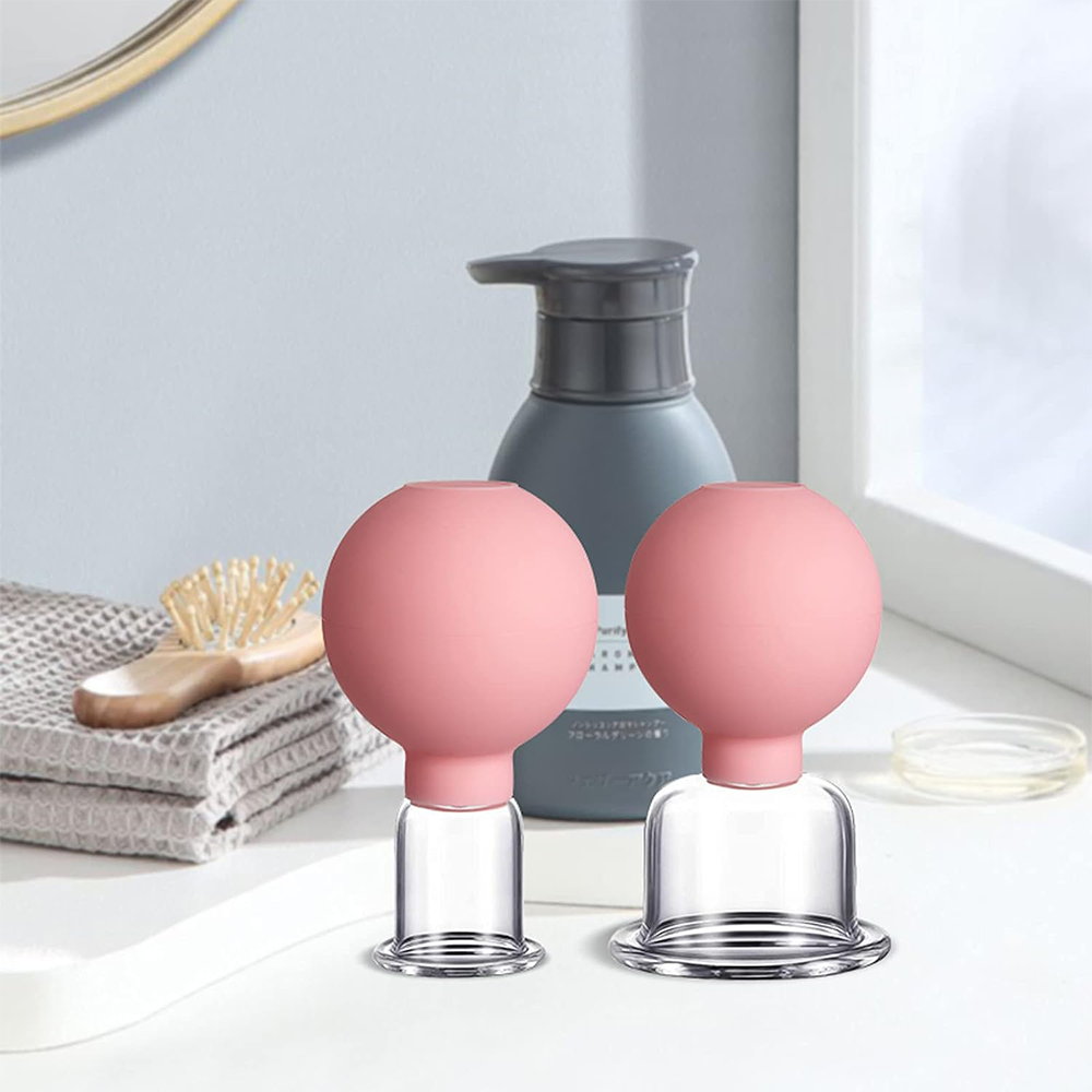 Set Coppette Massaggio in Silicone e Vetro per Terapia Corpo e Viso