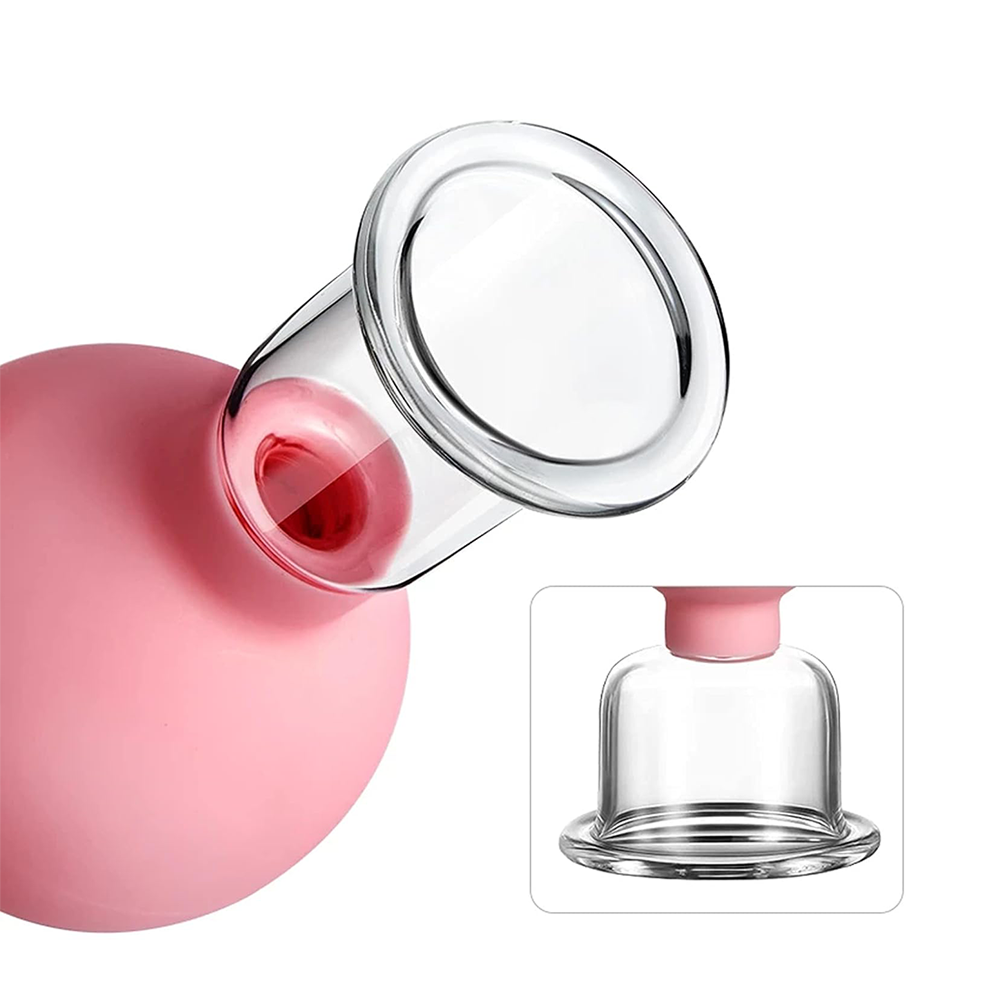Set Coppette Massaggio in Silicone e Vetro per Terapia Corpo e Viso
