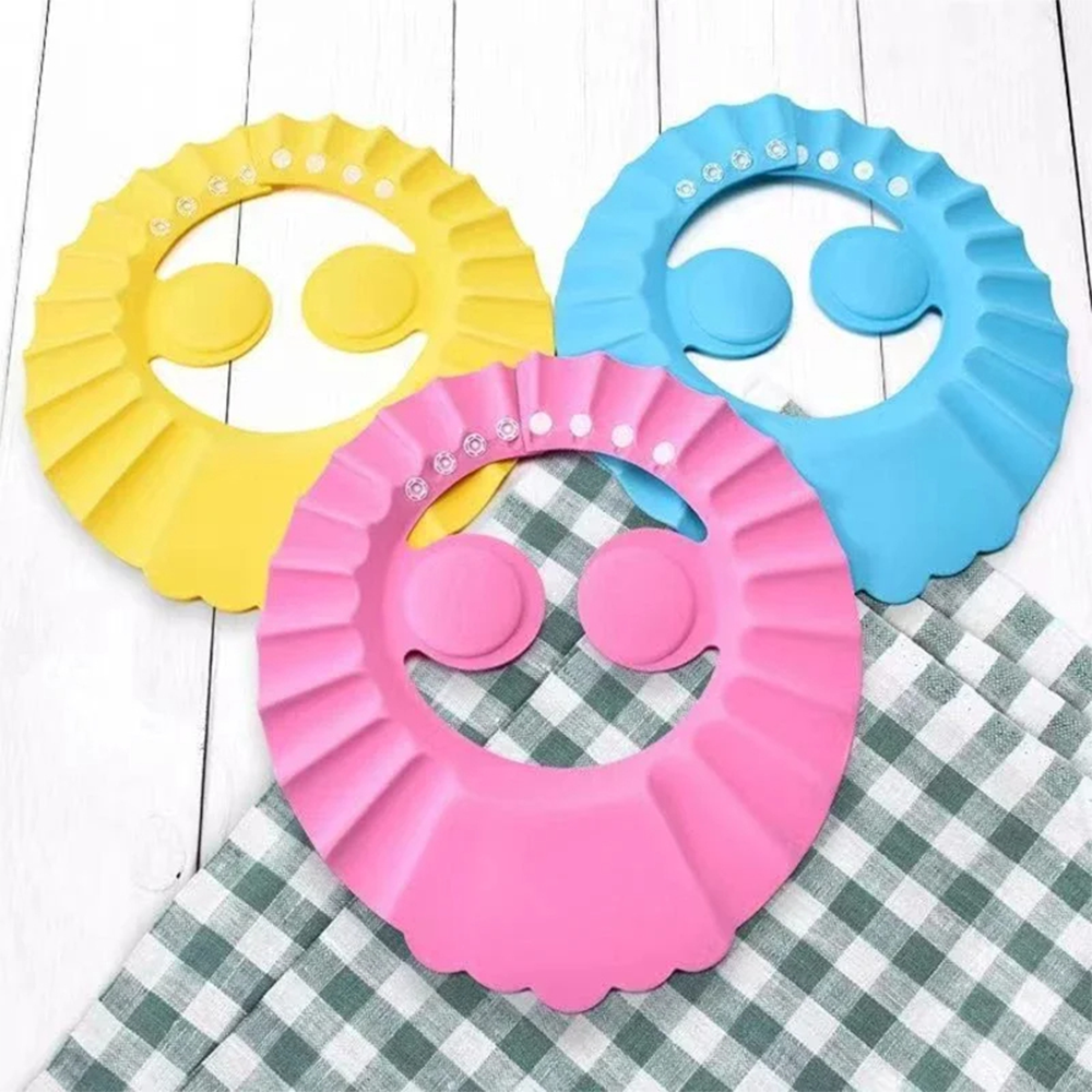 Cappellino Regolabile Protezione Bagnetto Bambini Occhi Orecchie Morbido Sicuro