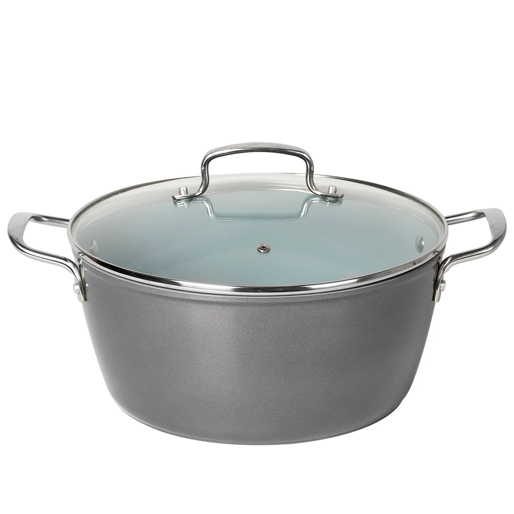 Casseruola Alluminio con Coperchio in Vetro