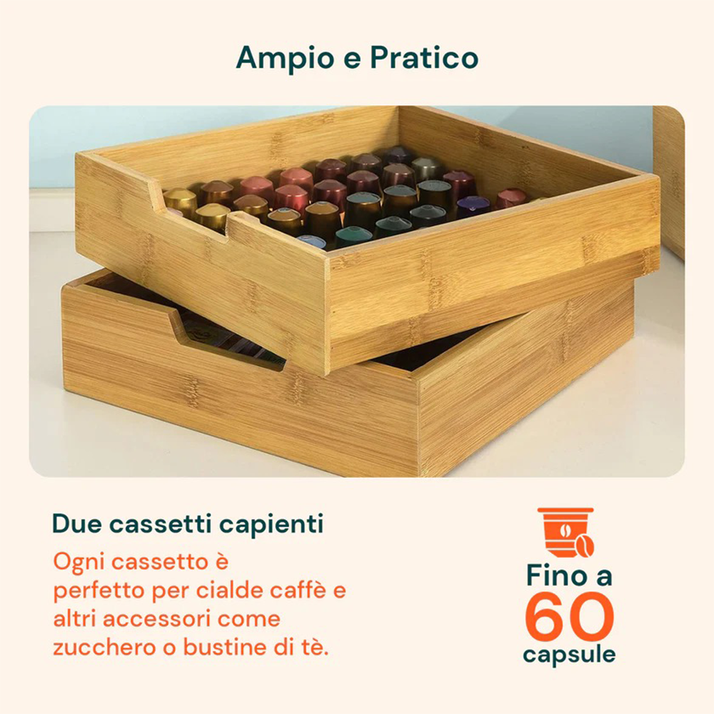 Organizer Cassettiera Portacapsule Supporto per Macchina Caffè