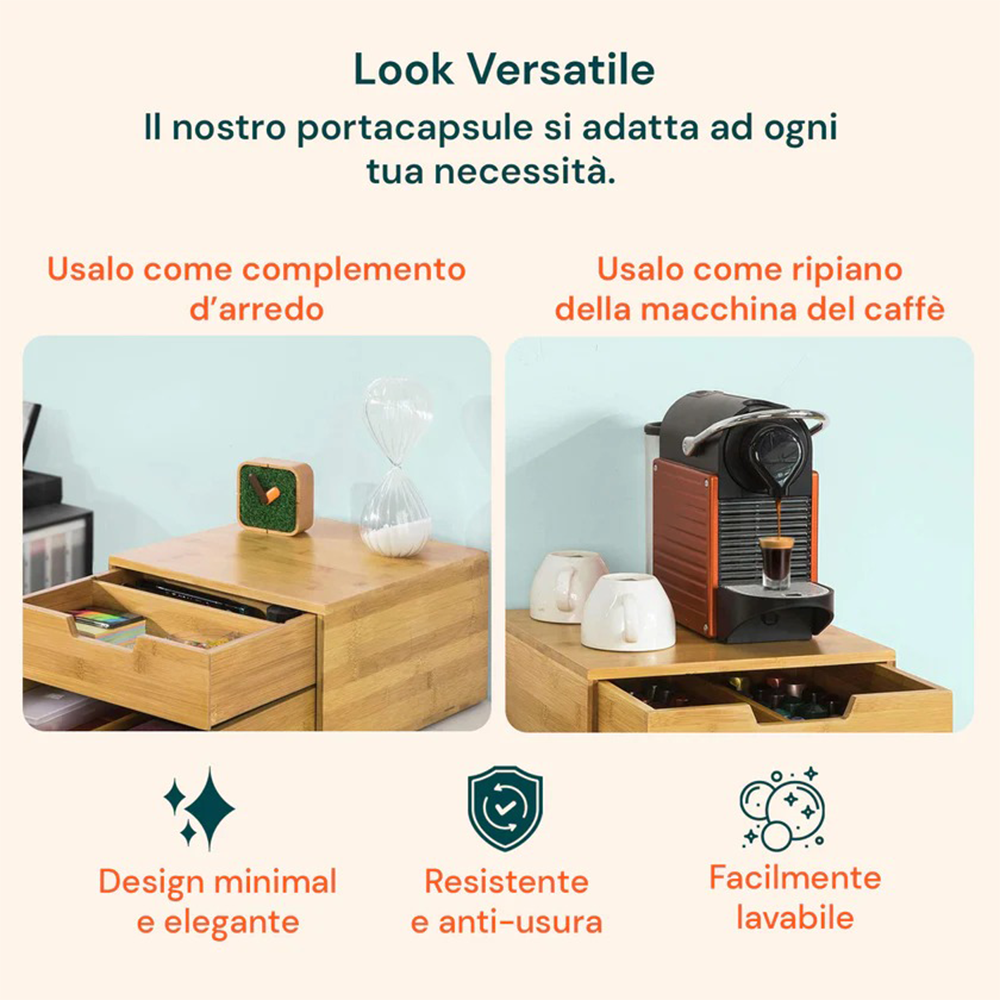 Organizer Cassettiera Portacapsule Supporto per Macchina Caffè