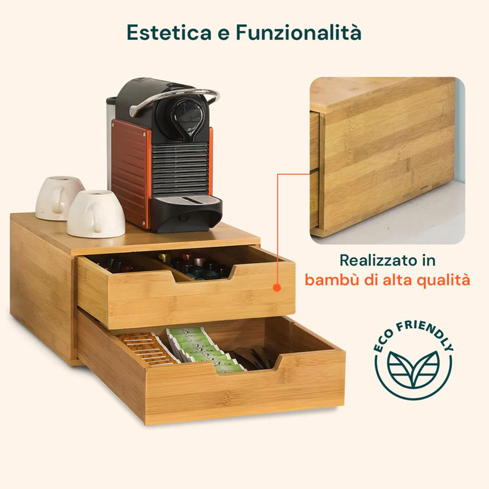 Organizer Cassettiera Portacapsule Supporto per Macchina Caffè
