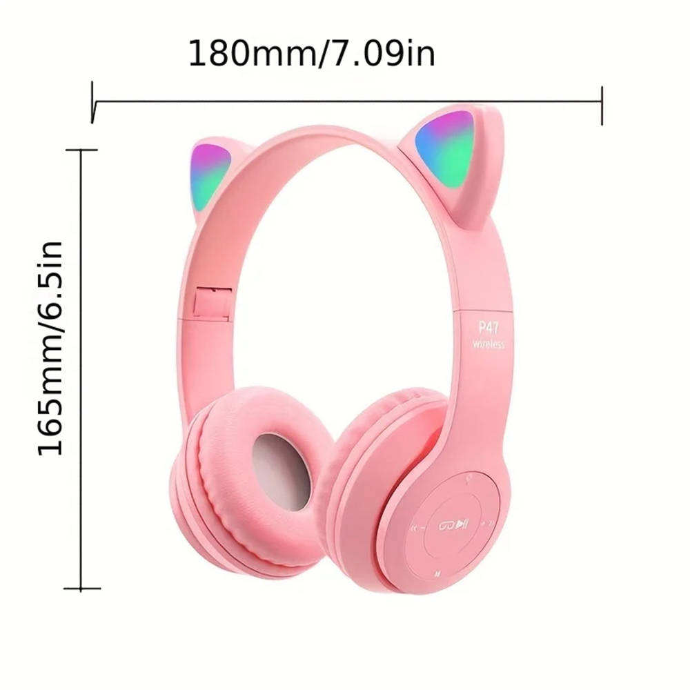 Cuffie Bluetooth con Orecchie da Gatto LED