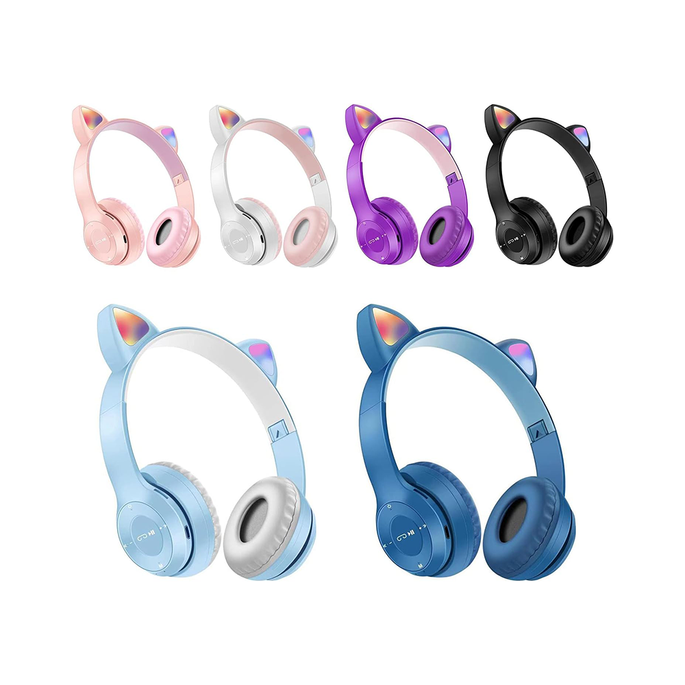 Cuffie Bluetooth con Orecchie da Gatto LED