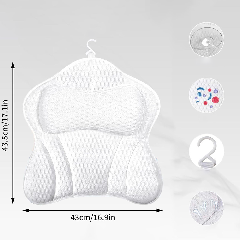 Cuscino Ergonomico 4D Air Mesh per Vasca da Bagno