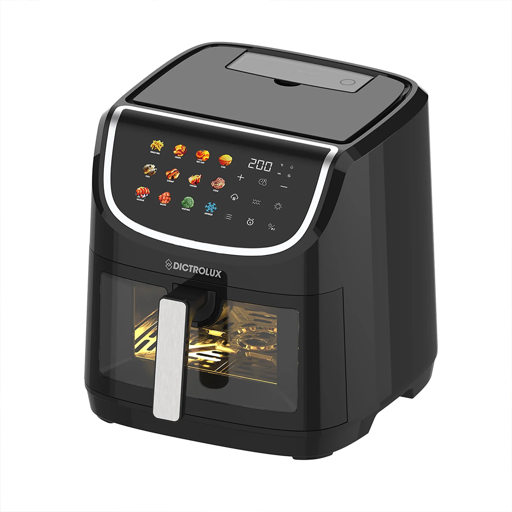 Dictrolux Friggitrice ad Aria 8 Litri con Doppia Resistenza e Display Touch