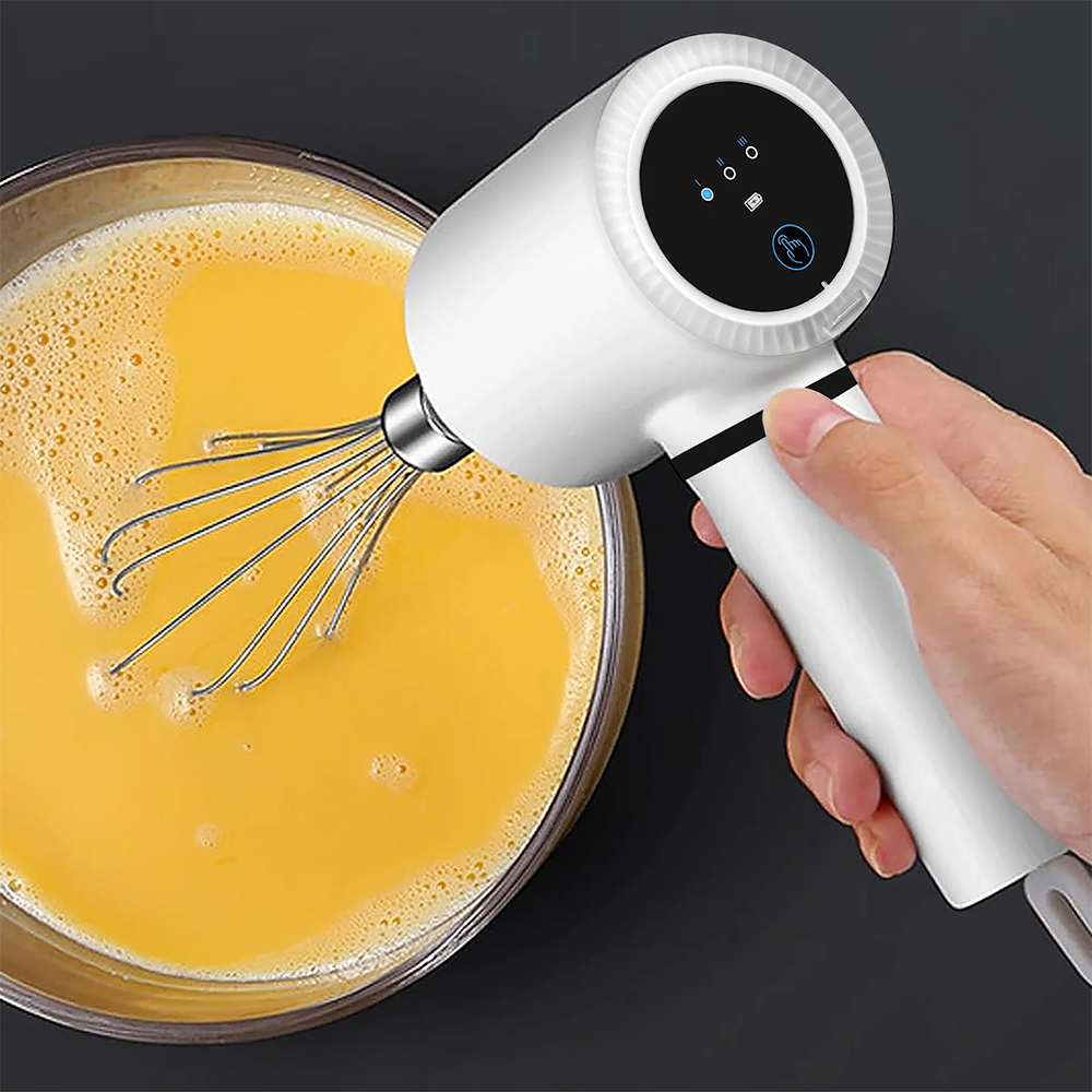 Sbattitore Elettrico Ricaricabile Senza Fili con Fruste Inox e 3 Velocità