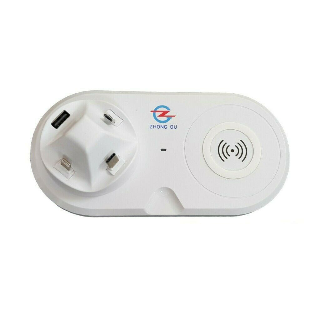 Stazione di Ricarica Universale 5 in 1 con USB, Lightning, Micro, Type-C e Wireless Fast Charge