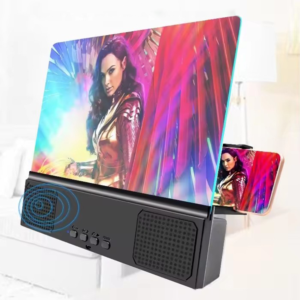 Proiettore Schermo Smartphone 12" HD con Lente Anti-Luce Blu e Speaker Bluetooth Integrato