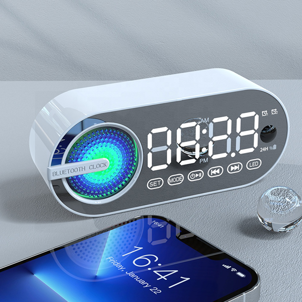 Orologio Sveglia Bluetooth Multifunzionale con Speaker Integrato