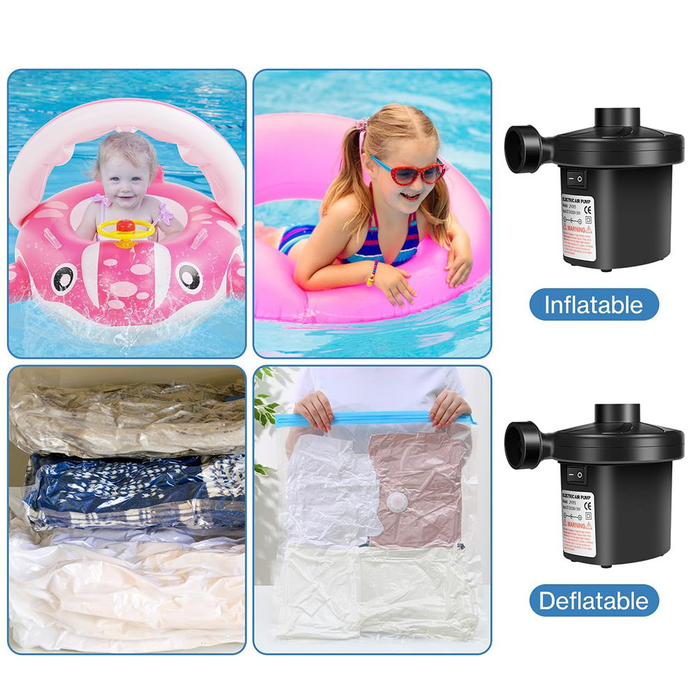 Gonfiatore Elettrico Portatile 2 in 1 per Materassi e Piscine